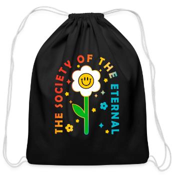 The Society Of The Eternal Optimists Quote - Cotton Drawstring Bag - black - Front