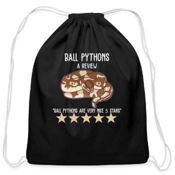 Ball Pythons A Review - Cotton Drawstring Bag - black - Front