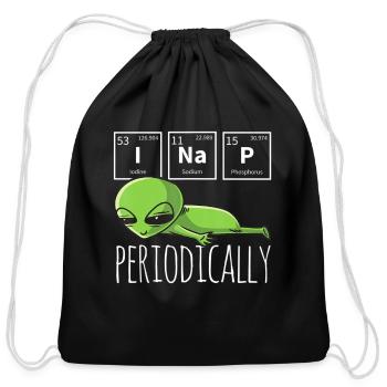 Funny Science I NAP Periodic Table Meme Meh UFO A - Cotton Drawstring Bag - black - Front