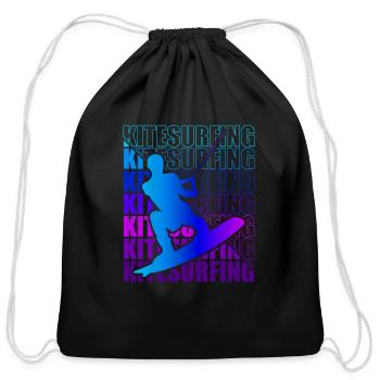 Kitesurfen Kite Surfing Kitesurfing - Cotton Drawstring Bag - black - Front