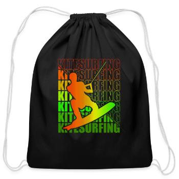 Kitesurfen Kite Surfing Kitesurfing - Cotton Drawstring Bag - black - Front