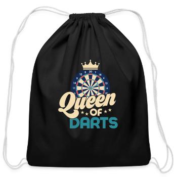 Queen Of Darts Dartboard Team Bullseye - Cotton Drawstring Bag - black - Front