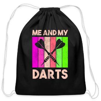 Dart Sport Club, Dartboard, Arrow Sport Dart - Cotton Drawstring Bag - black - Front