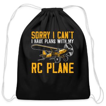 RC Airplanes RC Racing Remote Control Model Car - Cotton Drawstring Bag - black - Front