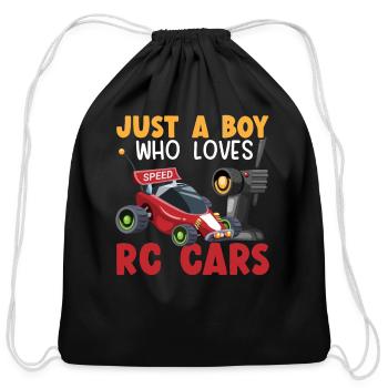 RC Car RC Racing Remote Control Model Car Lover - Cotton Drawstring Bag - black - Front