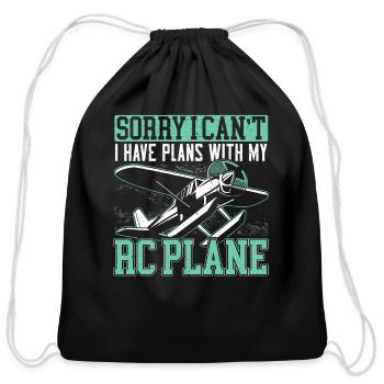 RC Airplanes RC Racing Remote Control Model Car - Cotton Drawstring Bag - black - Front