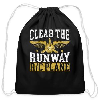 RC Airplanes RC Racing Remote Control Model Car - Cotton Drawstring Bag - black - Front
