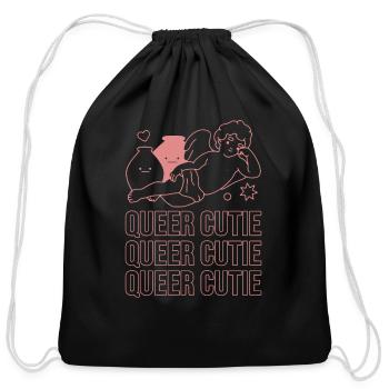 Queer cutie - Cotton Drawstring Bag - black - Front