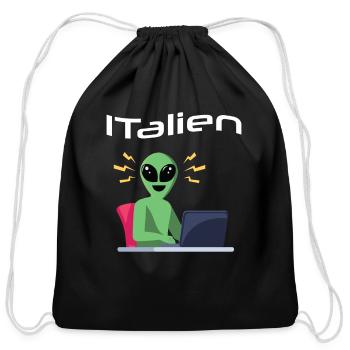 ITalien Alien Computer Scientist Hacker - Cotton Drawstring Bag - black - Front