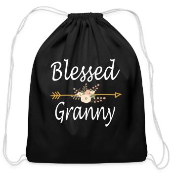 Blessed Granny Long Sleeve Shirt Mothers Day - Cotton Drawstring Bag - black - Front