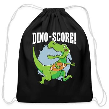 Dino-Score Dinosaur Paleontology Prehistoric Dino - Cotton Drawstring Bag - black - Front