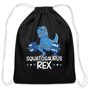 Squatosaurus Rex Dinosaur Paleontology Prehistoric - Cotton Drawstring Bag - black - Front