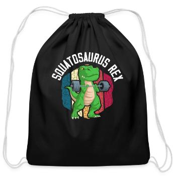 Squatosaurus Rex Dinosaur Paleontology Prehistoric - Cotton Drawstring Bag - black - Front
