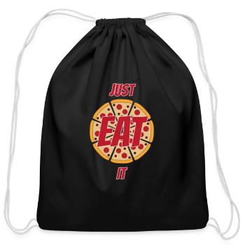 Just Eat pizza - Cotton Drawstring Bag - black - Front