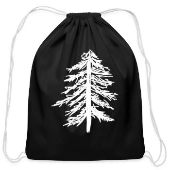 Pine Tree Pocket - Cotton Drawstring Bag - black - Front
