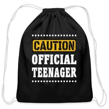 Caution Official Nager Warning 13 - Cotton Drawstring Bag - black - Front