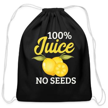 100 All Juice No Seeds Shirt Post - Cotton Drawstring Bag - black - Front
