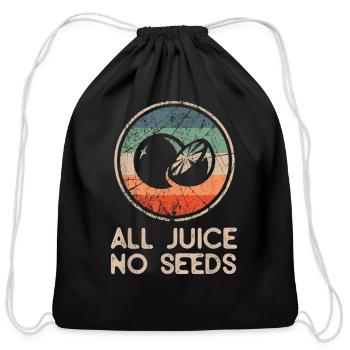 All Juice No Seeds Funny Vintage Vasectomy - Cotton Drawstring Bag - black - Front