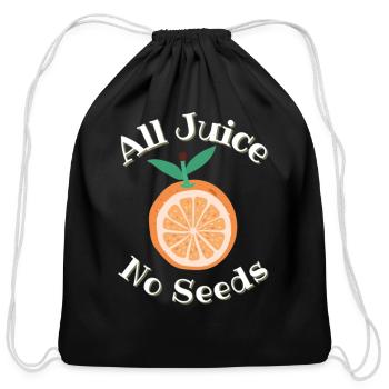 All Juice No Seeds Light Version Cap - Cotton Drawstring Bag - black - Front