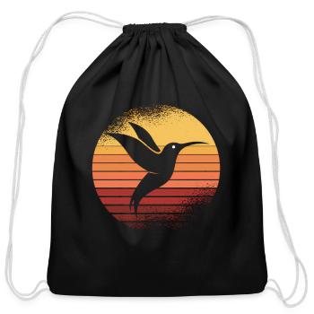 Sunset Hummingbird Hummingbirds Birds - Cotton Drawstring Bag - black - Front