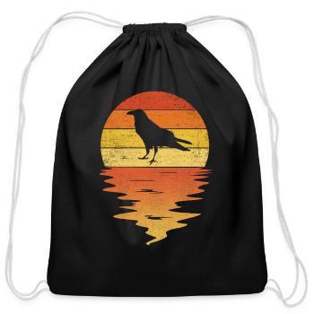 Raven Sunset 70S Raven - Cotton Drawstring Bag - black - Front