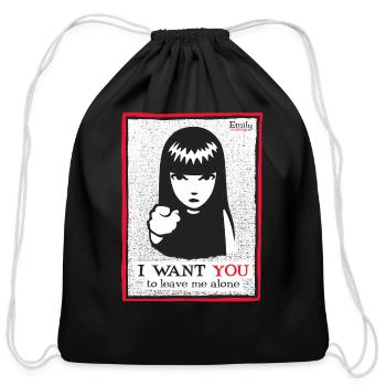 Emily The Strange I Want You To Leave Me Alone - Cotton Drawstring Bag - black - Front