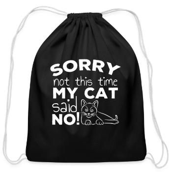 Funny Cat Quote Gift cats - Cotton Drawstring Bag - black - Front
