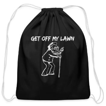 Grumpy Old Get Off My Lawn For Seniors - Cotton Drawstring Bag - black - Front