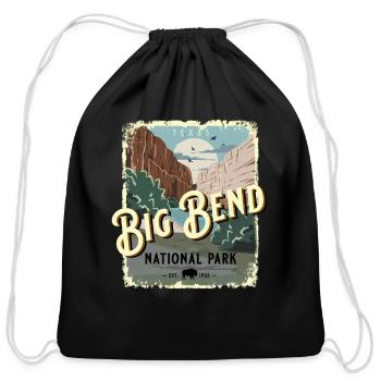 Big Bend National Park Texas Travel Style - Cotton Drawstring Bag - black - Front