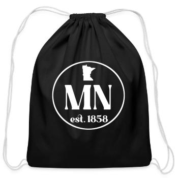 Minnesota Mn - Home Hometown Vacation Travel Trip - Cotton Drawstring Bag - black - Front