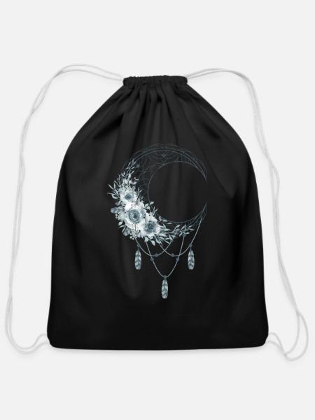 Astronomy Bohemian Aesthetic Stargazer Celestial B - Cotton Drawstring Bag - black