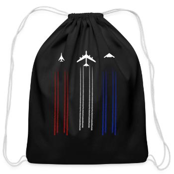 B-2 rit B-1 Lancer B-52 Bomber Airplane - Cotton Drawstring Bag - black - Front