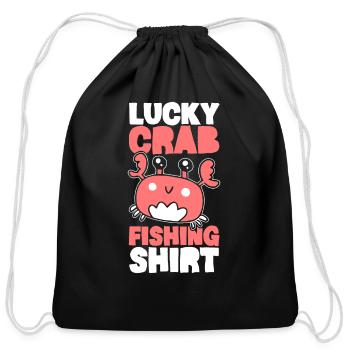 Crab Fishing Crabby Fisherman Crabbing Crabber - Cotton Drawstring Bag - black - Front