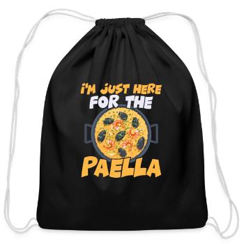 I'm Just Here For The Paella Food Espana Rice Dish - Cotton Drawstring Bag - black - Front
