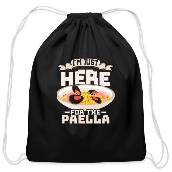 I'm Just Here For The Paella Espana Rice Dish Food - Cotton Drawstring Bag - black - Front