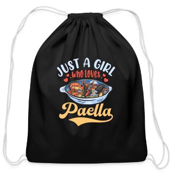 Just A Girl Who Loves Paella Espana Rice Dish Food - Cotton Drawstring Bag - black - Front