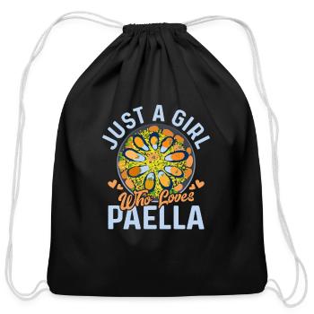 Just A Girl Who Loves Paella Food Espana Rice Dish - Cotton Drawstring Bag - black - Front