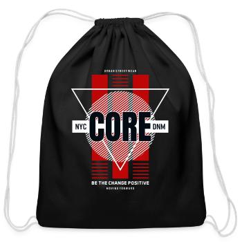 Core denim - Cotton Drawstring Bag - black - Front