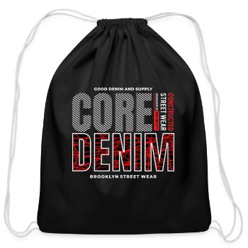 Core denim - Cotton Drawstring Bag - black - Front