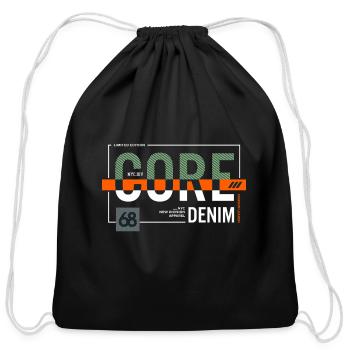 CORE DENIM - Cotton Drawstring Bag - black - Front