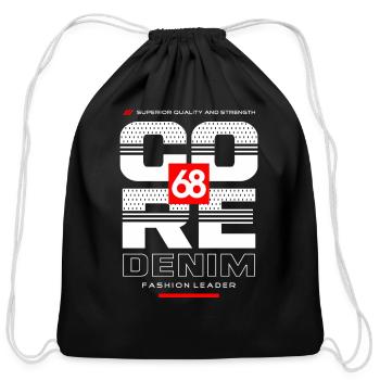 CORE DENIM - Cotton Drawstring Bag - black - Front