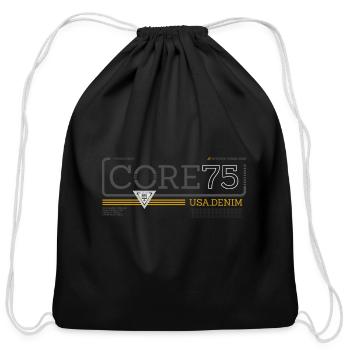 Core denim - Cotton Drawstring Bag - black - Front