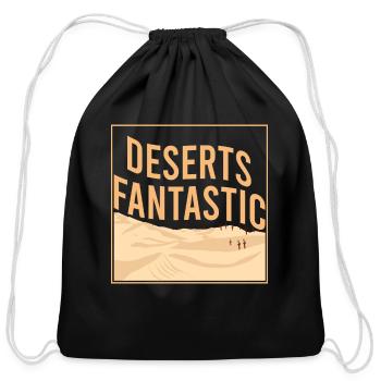 Desert fantastic flat - Cotton Drawstring Bag - black - Front