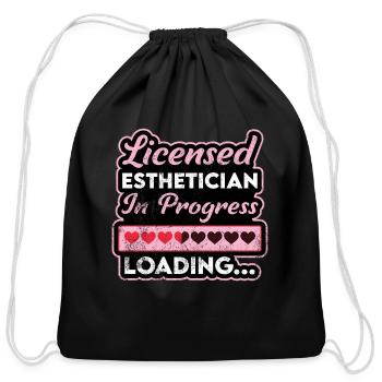 Licensed Esthetician In Progress Future Estheticia - Cotton Drawstring Bag - black - Front