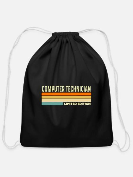 Computer Technician Limited edition - Cotton Drawstring Bag - black