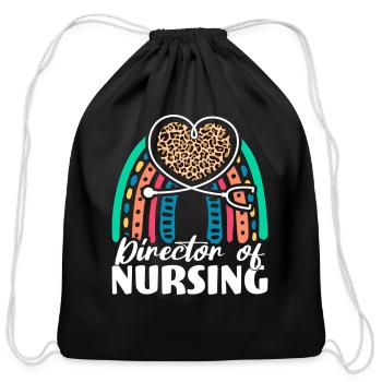 Director Of Nursing He Stethoscope - Cotton Drawstring Bag - black - Front