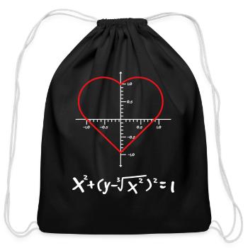 Funny Love Heart Equation Maths Valentine's Day - Cotton Drawstring Bag - black - Front