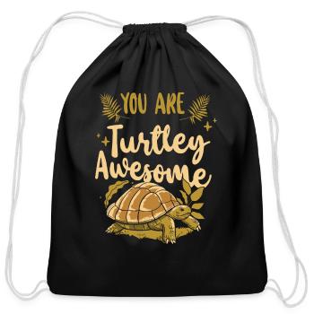 Sea Turtle Tortoise Pun You Are - Cotton Drawstring Bag - black - Front