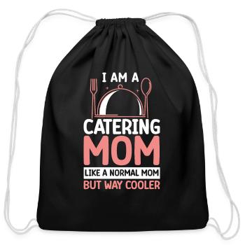Catering Service Caterer Food Chef Waiter - Cotton Drawstring Bag - black - Front