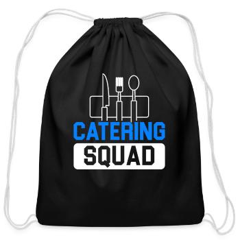 Catering Service Caterer Food Chef Waiter - Cotton Drawstring Bag - black - Front